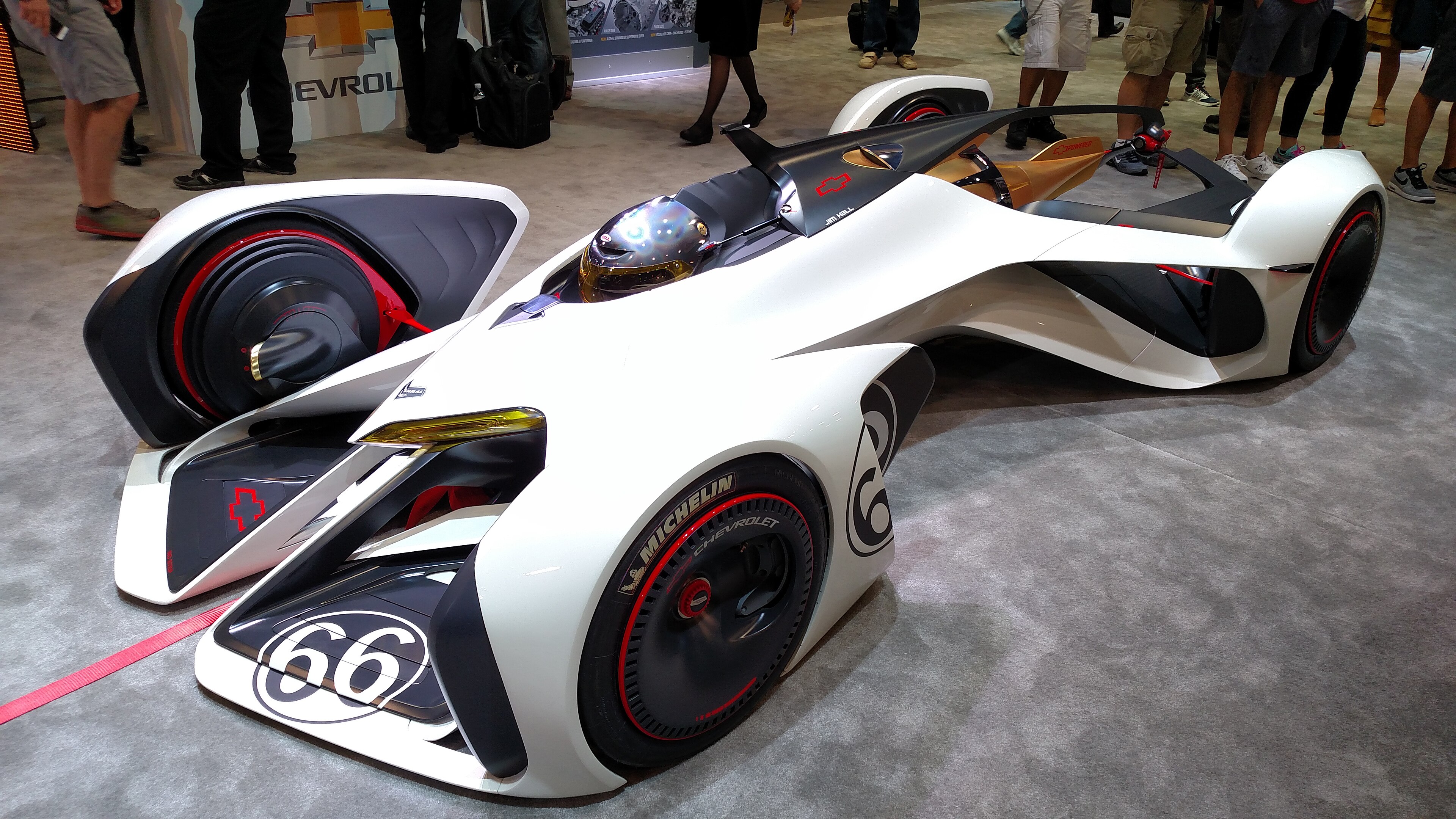 Chevrolet Chaparral 2X Vision concept at the 2016 SEMA Show. Historical illustration of the show’s experimental side, not a 2026 exhibit. Photo: _salguod, via Wikimedia Commons. License: https://creativecommons.org/licenses/by-sa/2.0/ Wikimedia resized derivative, otherwise unaltered; image remains under this license. Source: https://commons.wikimedia.org/wiki/File:Chevrolet_Chaparral_2X_Vision_(30821199372).jpg